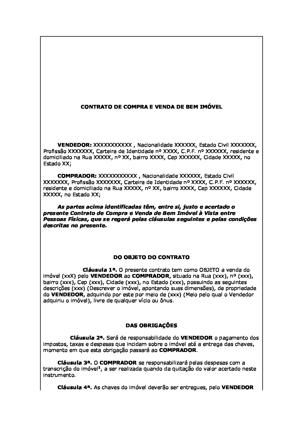 10 Modelos De Contrato De Compra E Venda Simples Para Baixar Em