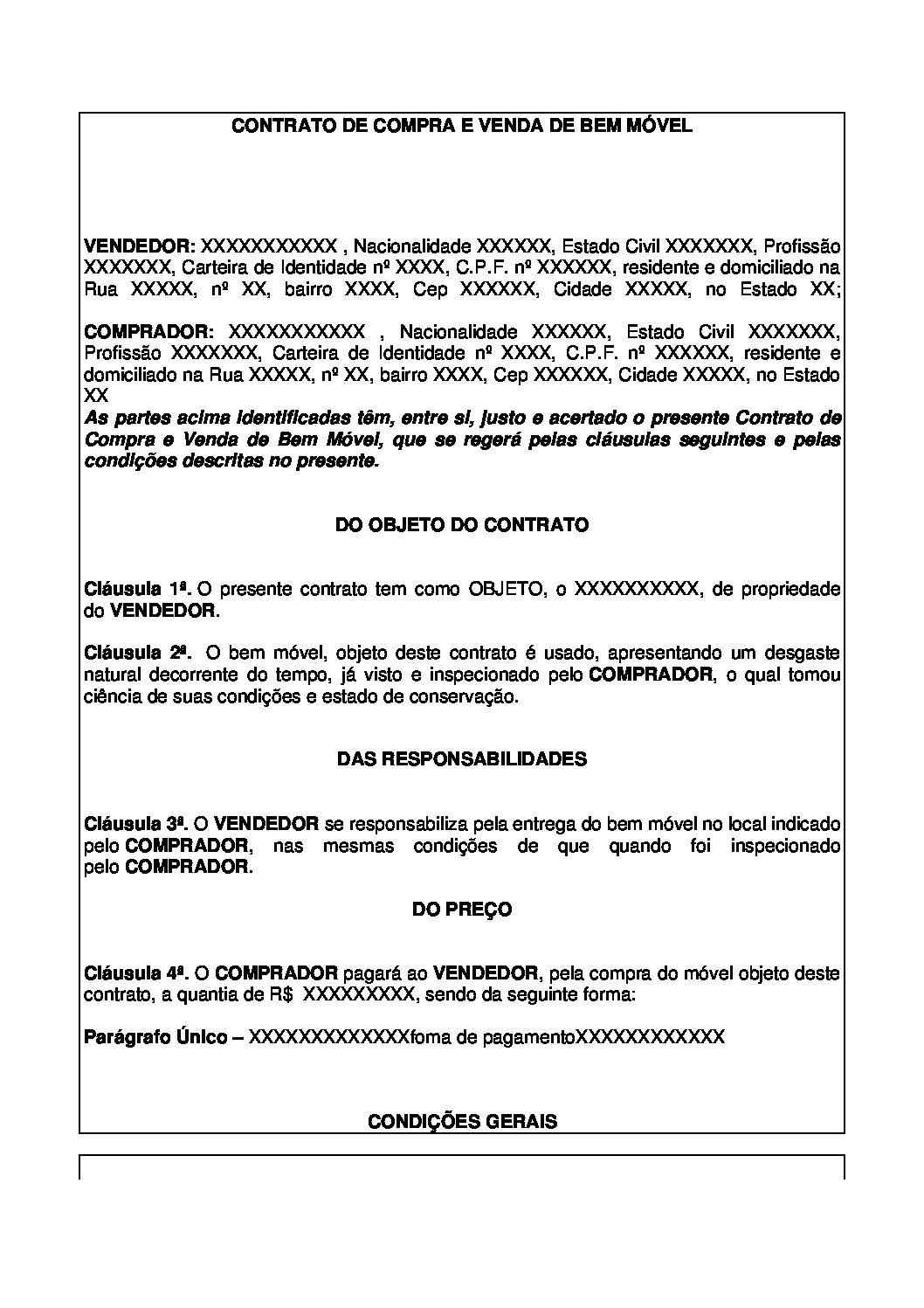 Contrato De Compra E Venda De Veículo Contrato Certo 8789