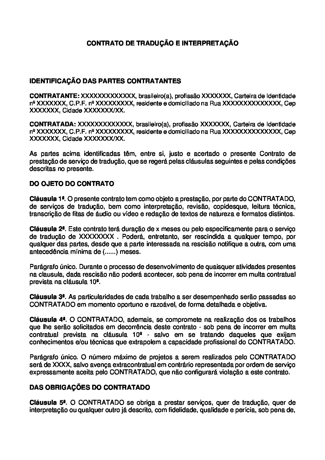 Contrato de Serviço de Buffet + Suporte | Contrato Certo